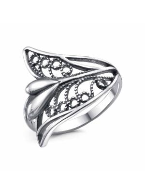 Кольцо бижутерия, покрытие - серебрение с оксидированием, без вставок