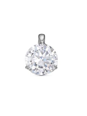 Подвеска бижутерия, покрытие - серебрение, вставка - фианит (недрагоценный камень)