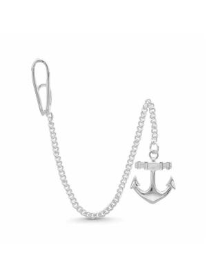 Ионизатор «якорь» серебро 925 пробы, без покрытия, без вставок