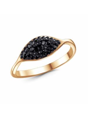 Кольцо бижутерия, покрытие - золочение, вставка - стекло ювелирное preciosa