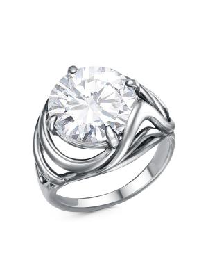 Кольцо серебро 925 пробы, покрытие - оксидирование, вставка - фианит (недрагоценный камень)