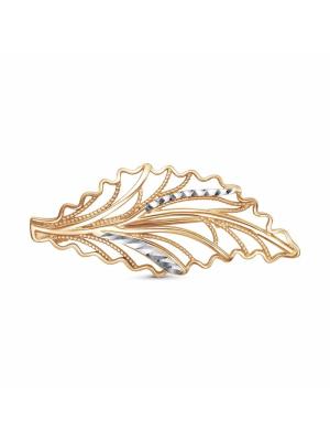 Брошь бижутерия, покрытие - золочение, отделка - алмазная грань, без вставок