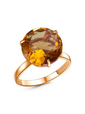 Кольцо серебро 925 пробы, покрытие - золочение, вставка - искусственный султанит