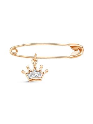 Брошь бижутерия, покрытие - золочение, отделка - эмаль, без вставок