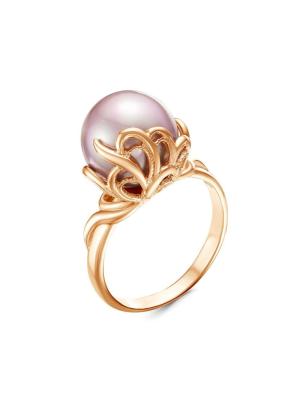 Кольцо бижутерия, покрытие - золочение, вставка - имитация жемчуга