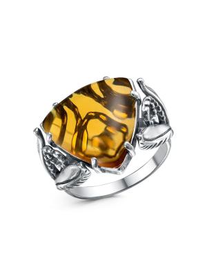 Кольцо бижутерия, покрытие - серебрение с оксидированием, вставка - стекло ювелирное собственной огранки