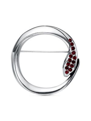 Брошь бижутерия, покрытие - серебрение с оксидированием, вставка - стекло ювелирное preciosa