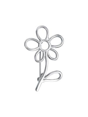 Брошь бижутерия, покрытие - платинирование, без вставок