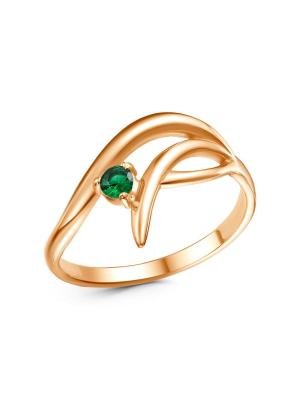 Кольцо бижутерия, покрытие - золочение, вставка - искусственная шпинель