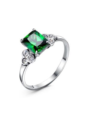 Кольцо бижутерия, покрытие - серебрение с оксидированием, вставка - стекло ювелирное preciosa, фианит (недрагоценный камень)