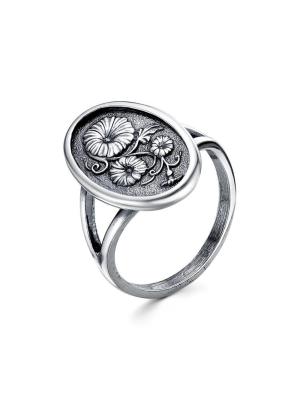 Кольцо бижутерия, покрытие - серебрение с оксидированием, без вставок