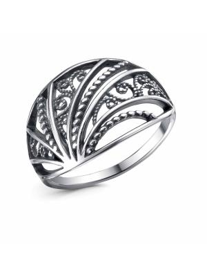 Кольцо серебро 925 пробы, покрытие - оксидирование, без вставок