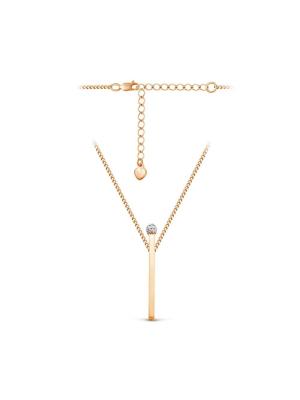 Колье серебро 925 пробы, покрытие - золочение, выборочное родирование, вставка - фианит (недрагоценный камень)