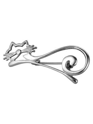 Брошь бижутерия, покрытие - серебрение с оксидированием, без вставок