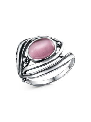 Кольцо бижутерия, покрытие - серебрение с оксидированием, вставка - искусственный кошачий глаз