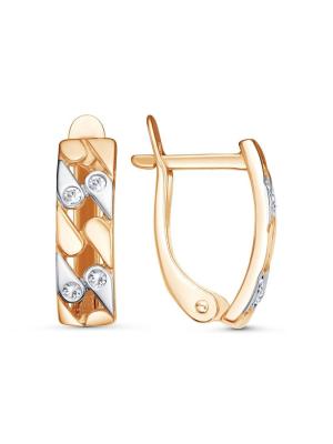 Серьги бижутерия, покрытие - золочение, выборочное родирование, вставка - стекло ювелирное preciosa