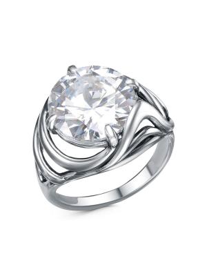 Кольцо бижутерия, покрытие - серебрение с оксидированием, вставка - фианит (недрагоценный камень)