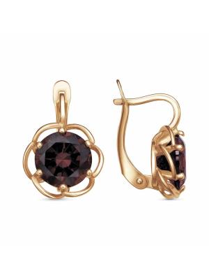 Серьги бижутерия, покрытие - золочение, вставка - фианит (недрагоценный камень)