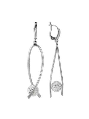 Серьги бижутерия, покрытие - серебрение с оксидированием, вставка - стекло ювелирное