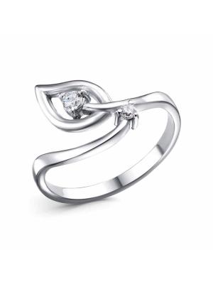 Кольцо бижутерия, покрытие - платинирование, вставка - фианит (недрагоценный камень)