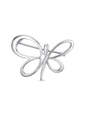 Брошь серебро 925 пробы, покрытие - платинирование, без вставок