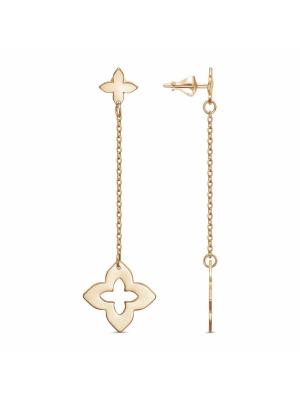 Серьги бижутерия, покрытие - золочение, без вставок