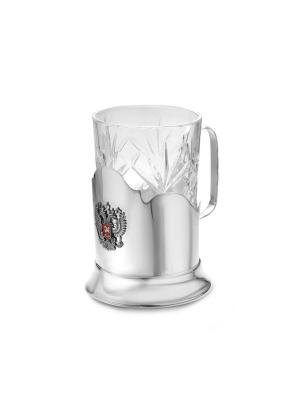 Подстаканник "отечество" серебро 925 пробы, покрытие - оксидирование, отделка - эмаль, без вставок