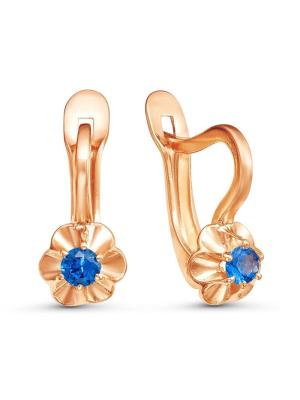 Серьги бижутерия, покрытие - золочение, вставка - искусственная шпинель