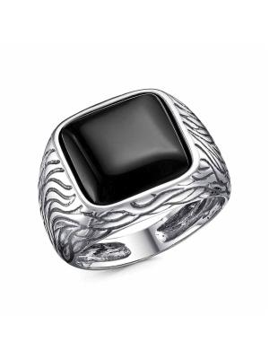 Кольцо бижутерия, покрытие - серебрение с оксидированием, вставка - стекло ювелирное собственной огранки