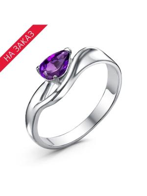 Кольцо серебро 925 пробы, покрытие - родирование, вставка - аметист (полудрагоценный камень)