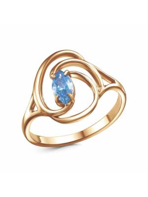 Кольцо бижутерия, покрытие - золочение, вставка - фианит (недрагоценный камень)