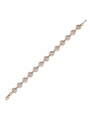 Браслет серебро 925 пробы, покрытие - золочение, вставка - фианит (недрагоценный камень)