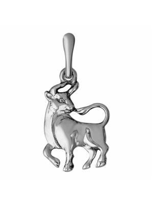 Подвеска"телец" серебро 925 пробы, покрытие - оксидирование, без вставок