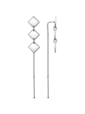 Серьги бижутерия, покрытие - платинирование, без вставок