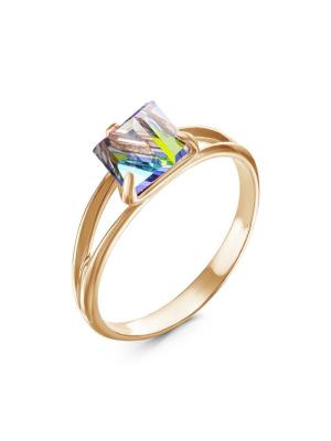 Кольцо бижутерия, покрытие - золочение, вставка - ювелирное стекло европейской огранки