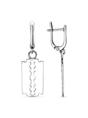 Серьги бижутерия, покрытие - платинирование, без вставок