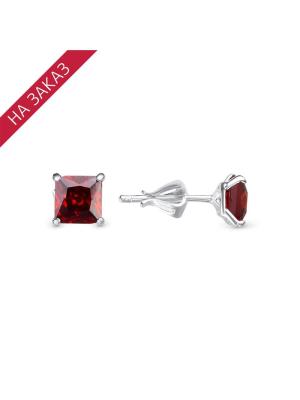 Серьги серебро 925 пробы, без покрытия, вставка - фианит (недрагоценный камень)