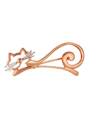 Брошь серебро 925 пробы, покрытие - золочение, отделка - алмазная грань, без вставок