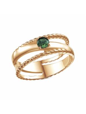 Кольцо бижутерия, покрытие - золочение, вставка - искусственная шпинель