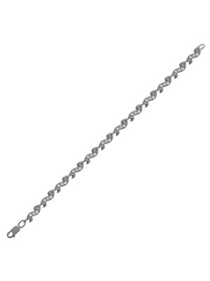 Браслет серебро 925 пробы, покрытие - оксидирование, вставка - фианит (недрагоценный камень)