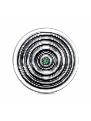 Брошь бижутерия, покрытие - серебрение с оксидированием, вставка - стекло ювелирное preciosa