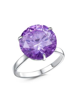 Кольцо серебро 925 пробы, покрытие - родирование, вставка - фианит (недрагоценный камень)