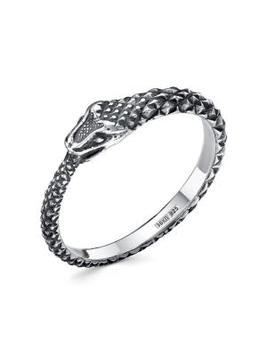 Кольцо серебро 925 пробы, покрытие - оксидирование, без вставок