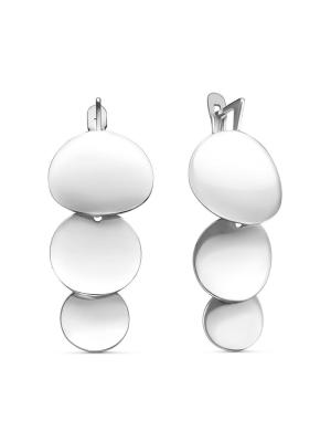 Серьги серебро 925 пробы, покрытие - платинирование, без вставок