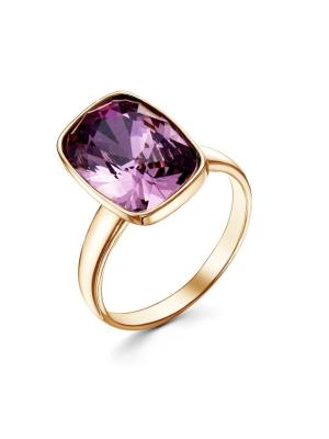 Кольцо бижутерия, покрытие - золочение, вставка - ювелирное стекло европейской огранки