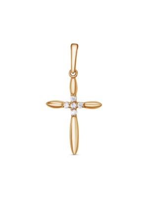 Подвеска серебро 925 пробы, покрытие - золочение, вставка - фианит (недрагоценный камень)