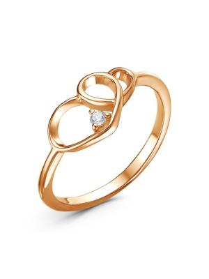 Кольцо серебро 925 пробы, покрытие - золочение, вставка - фианит (недрагоценный камень)