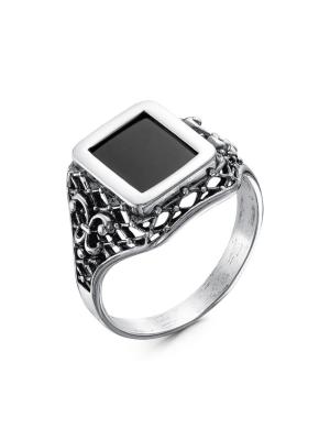 Кольцо бижутерия, покрытие - серебрение с оксидированием, вставка - стекло ювелирное собственной огранки