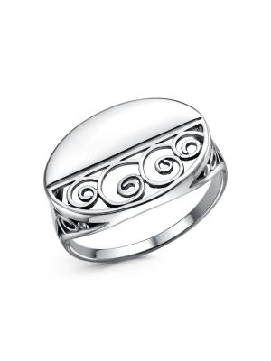 Кольцо бижутерия, покрытие - серебрение с оксидированием, без вставок