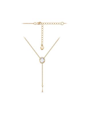 Колье бижутерия, покрытие - золочение, вставка - фианит (недрагоценный камень)